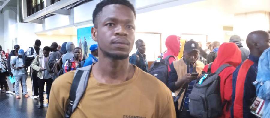 Terence Kalemba, one of the youths who have left the country for Israel