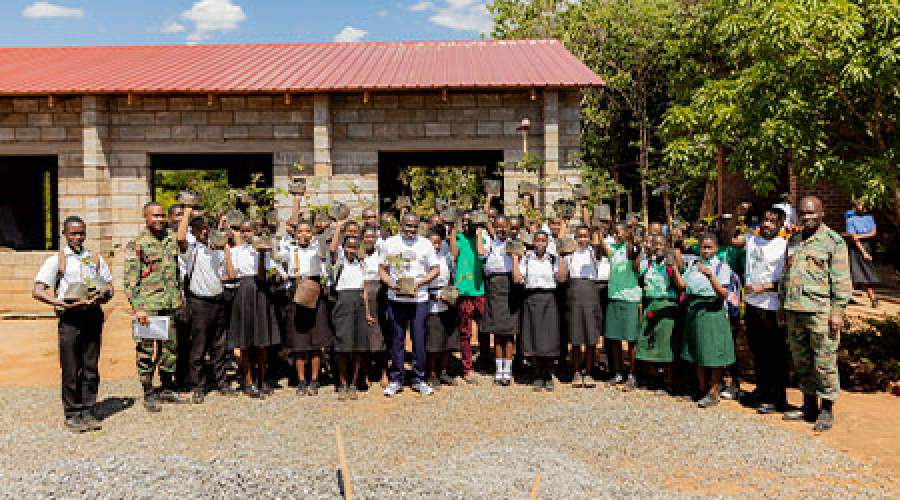 The Initiative partnered with students from Kamuzu Barracks Secondary School in Lilongwe