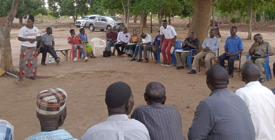Pangani addressing duty bearers in the area of Senior Chief Chiwalo