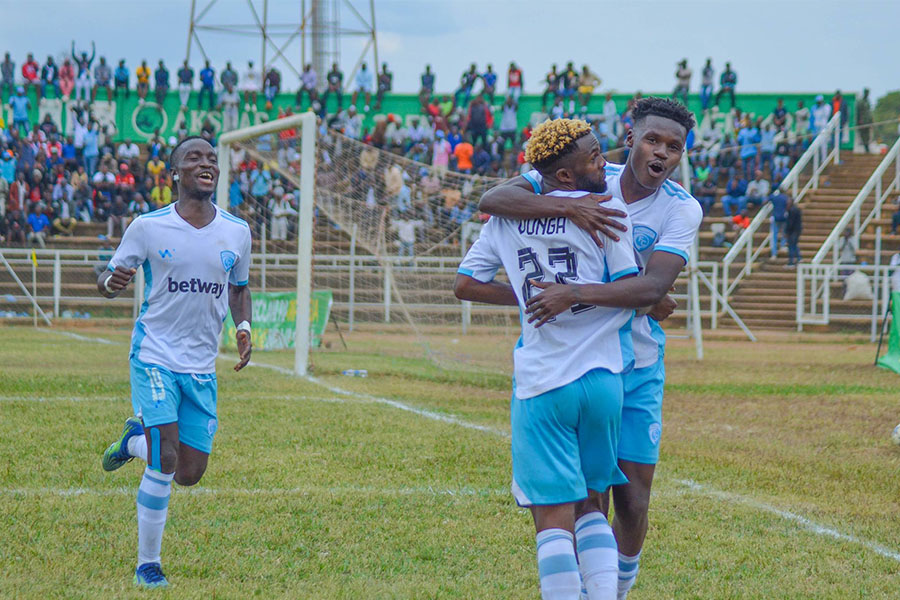 Silver Strikers players celebrating their first goal against Civil Service United Pic By: Silver Strikers Media Team